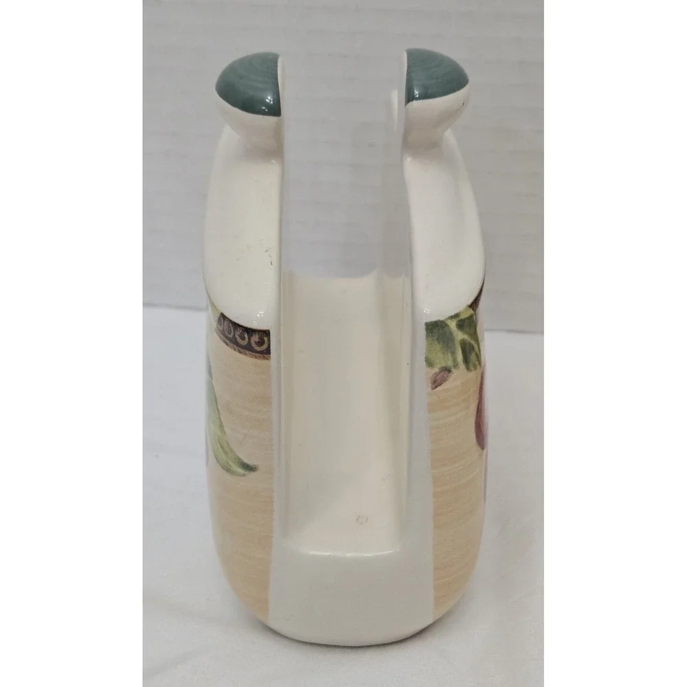 Vtg Jay Imports Ceramic Napkin Holder Salt Pepper Shaker Fruit Pattern Set of 3